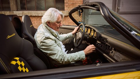 Porsche 911 Speedster by Sonderwunsch, based on 993 - interior with owner Luca Trazzi