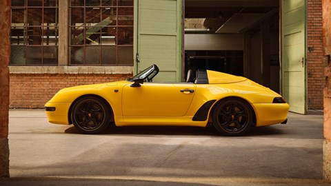 Porsche 911 Speedster by Sonderwunsch, based on 993 - side view, unique Otto Yellow