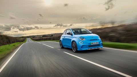 Abarth 500e on the road