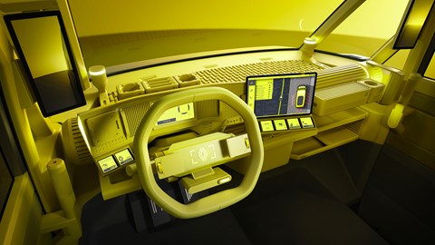 Renault Estafette Concept elektrinis furgonas, vairas, prietaisų skydelis