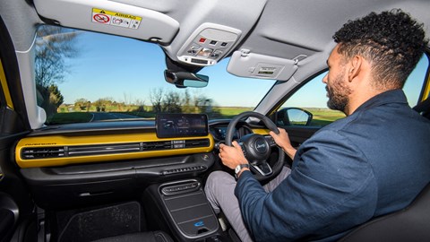 Curtis in the Jeep Avenger's cabin