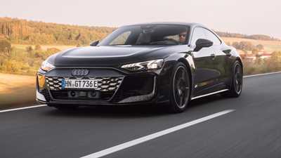Audi e-Tron GT review - RS Performance, front, driving