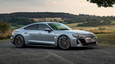 Audi e-Tron GT review - silver S, front