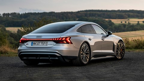 Audi e-Tron GT review - silver S, rear