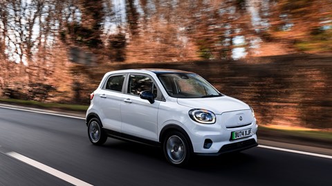 Leapmotor T03 (2025) review: front three quarter driving, white paint