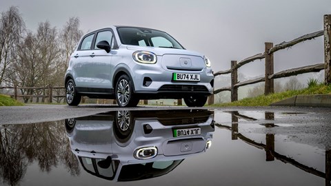 Leapmotor T03 (2025) review: front three quarter static, puddle reflection