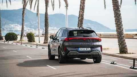 Close up Cupra Terramar eHybrid on the road