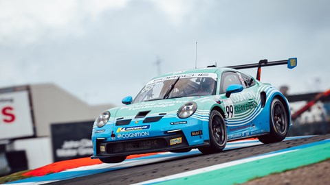 Charles Rainford's Cognition Land and Water Porsche 911 Cup car at Knockhill