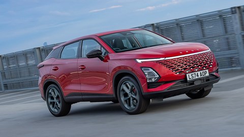 Omoda 5 review, front, red, driving