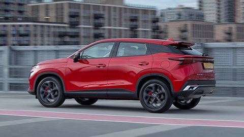 Omoda 5 review, rear, red, driving