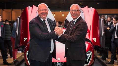 Jean-Phillippe Imparato and Santo Ficili standing in front of the 33 Stradale