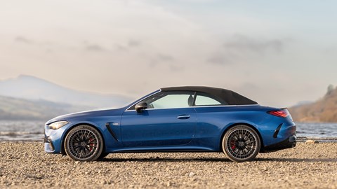 Mercedes-AMG CLE53 Cabriolet: side profile, roof up