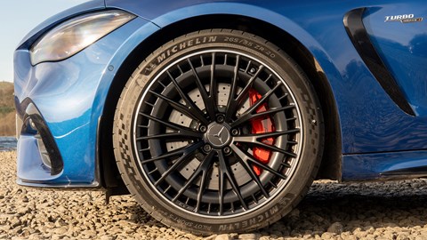 Mercedes-AMG CLE53 Cabriolet is front aero-style alloy wheel