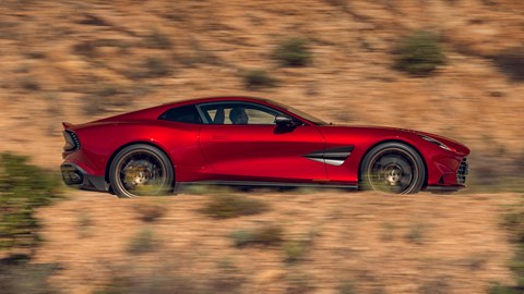 Aston Martin Vanquish profile driving