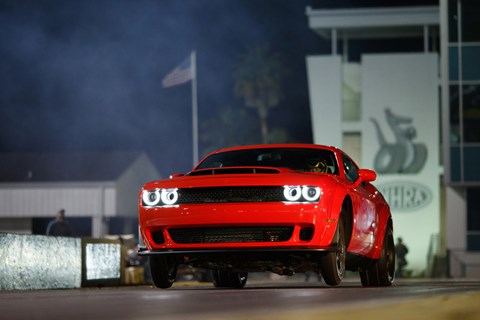 Dodge Demon pulls a wheelie