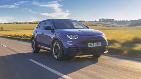 Abarth 600e front driving