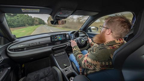 Alan Taylor-Jones driving an Abarth 600e