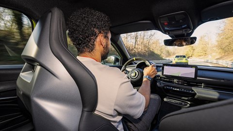 Curtis driving on closed road