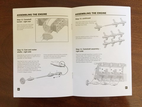 Instruction manual for Porsche flat-six scale model