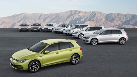 Eight generations of VW Golf