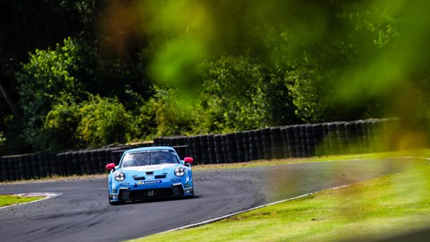 Image of Abbie Eaton driving Porsche 911 GT3 Cup car through Sunny In corner at Croft Circuit