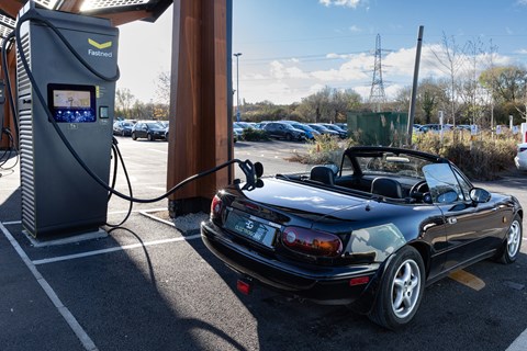 Electrogenic Mazda MX-5 - black, charging, rear