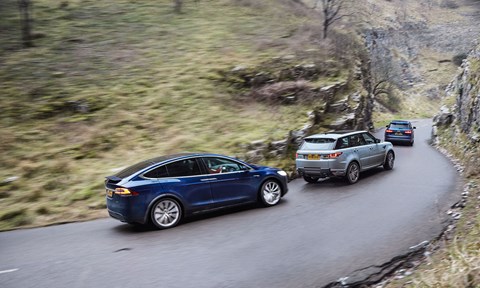 Tesla Model X vs Audi SQ7 vs Range Rover Sport triple test review