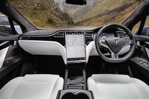 Inside Tesla Model X cabin