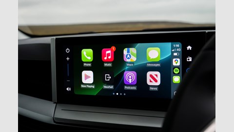 Infotainment screen of Vauxhall Frontera Hybrid