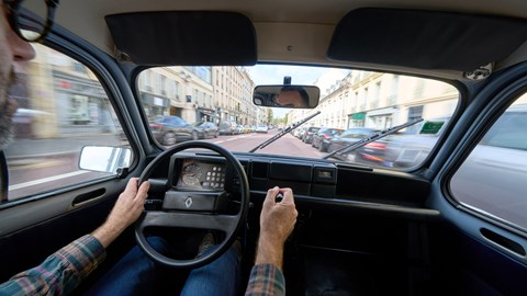 Tim Pollard negotiates Paris streets in the old Renault 4