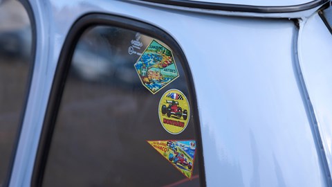 Period French stickers adorn this 1988 Renault 4