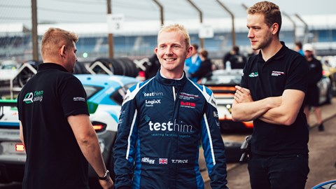 Image of Toby Trice walking in the Silverstone pitlane