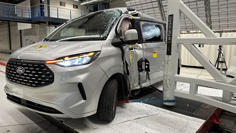 Least safe cars - Ford Tourneo Custom official crash test picture from 2024 