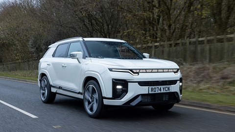 KGM Actyon (2025) review: front three quarter driving, white paint