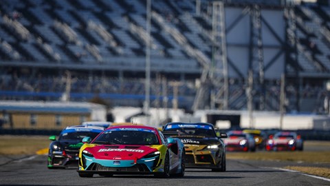 McLaren Artura GT4 racing at Daytona Speedway