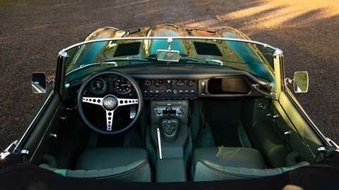 Jaguar E-Type by E-Type UK (2025) review: interior, green leather upholstery