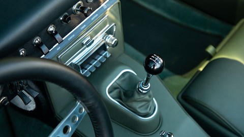 Jaguar E-Type by E-Type UK (2025) review: gear lever, green leather upholstery