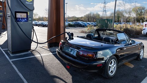 Electrogenic MX-5 review - rear, CCS charging