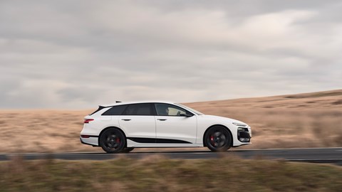 Audi S6 Avant e-Tron side-on driving