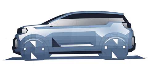 New Dacia A-segment electric car, official teaser design sketch