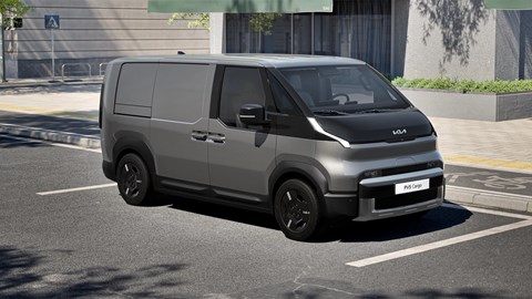 The regular Kia PV5 cargo van, unveiled in February 2025