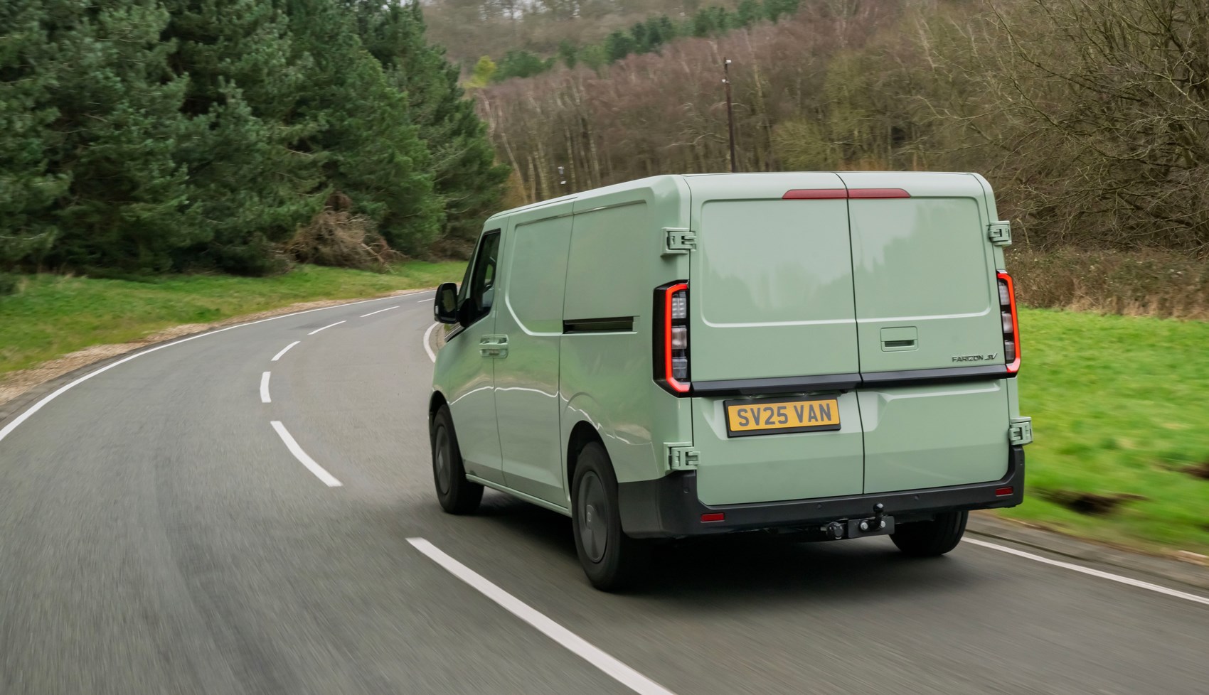 Close up of the side of the Farizon SV van, showing the wheels.