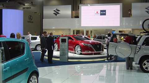 Suzuki Kizashi takes centre stage on Suzuki stand. Think Mondeo rival, but cheaper. Sounds promising...