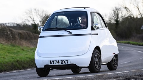 Micro Microlino front cornering