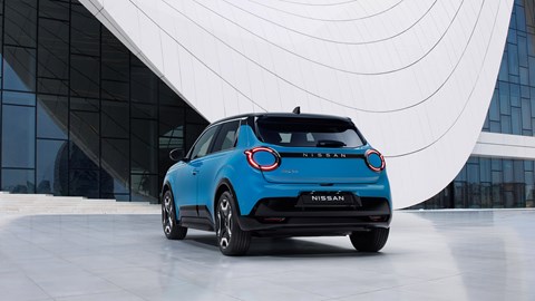 New Nissan Micra EV, blue, rear