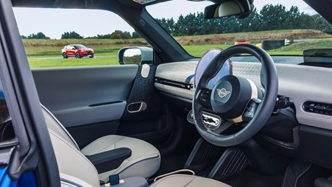 The interior of the Mini Cooper