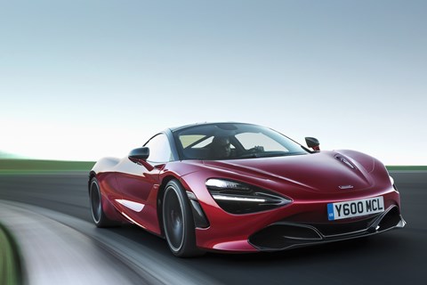 McLaren 720S Memphis Red front cornering