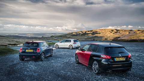 New 2017 VW Golf GTI vs Peugeot 308 GTI vs Mini JCW