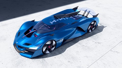 Alpine Alpenglow: front three quarter static, blue paint