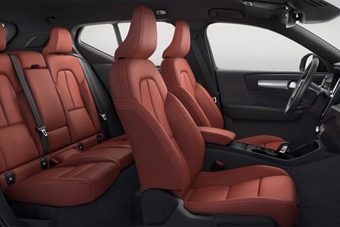 Volvo XC40's cabin finished in red leather